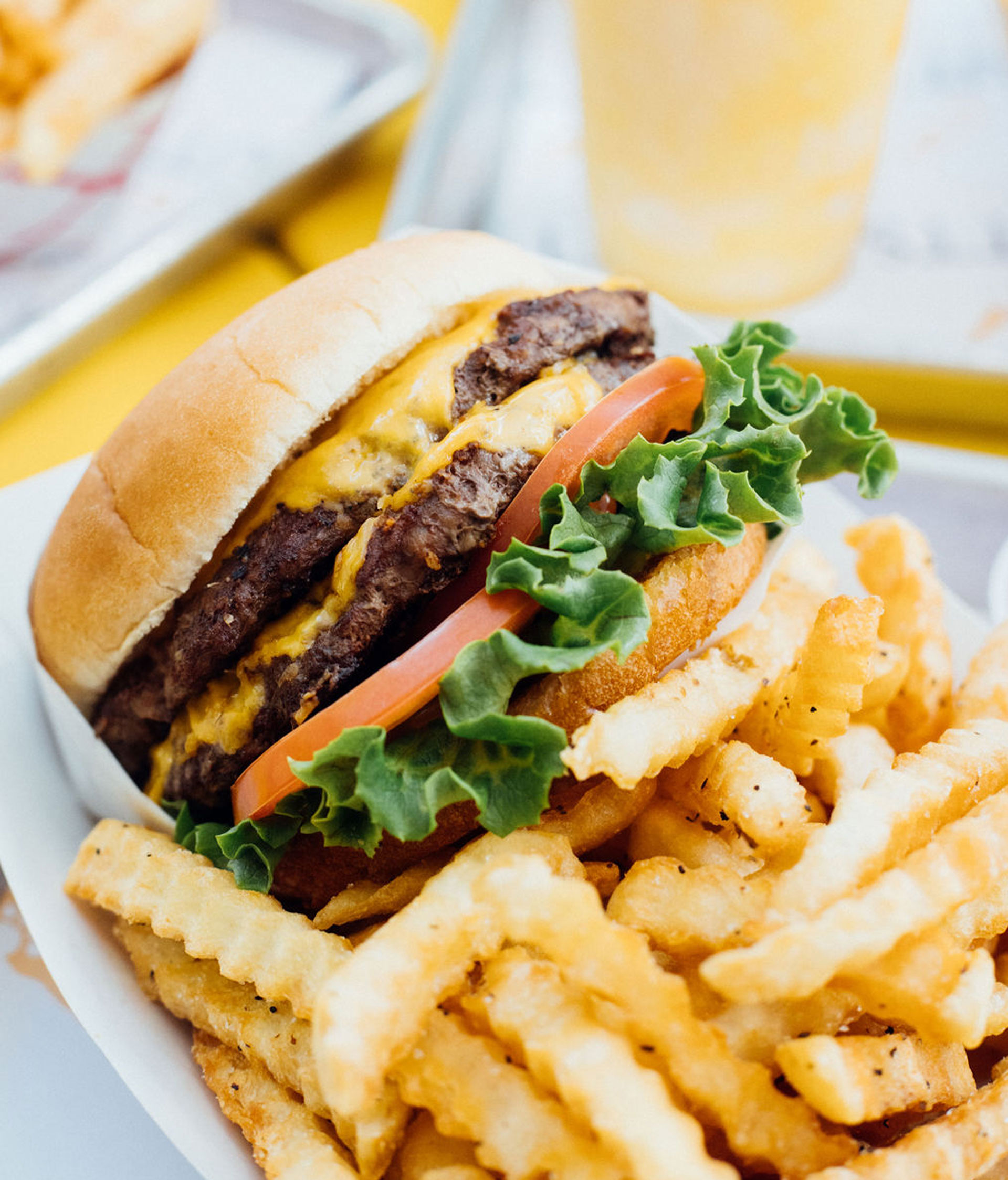 mutts burger with french fries combo